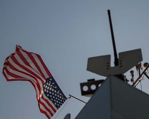 flag raised USA flag ship